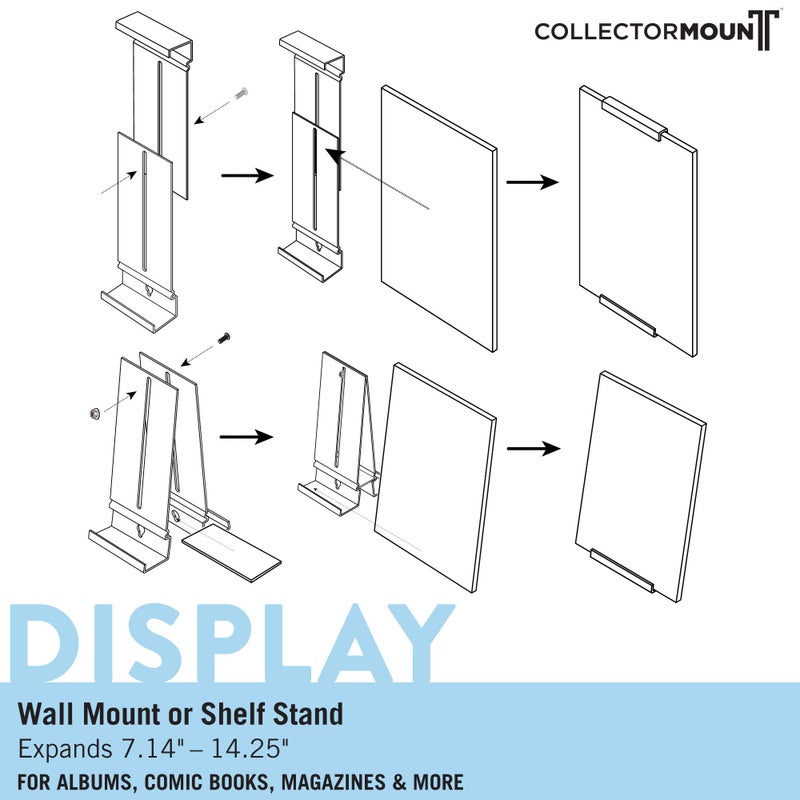 CollectorMount Comic Mount 3 Pack, Comic Book Shelf Stand or Wall Mount Display, Invisible and Adjustable - Image 2